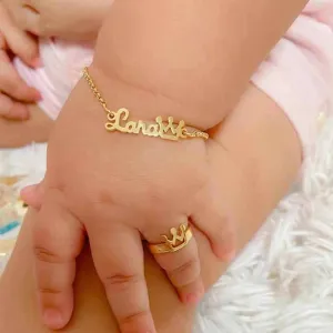 مخصصة الفولاذ المقاوم للصدأ الطفل اسم أساور Personalized Stainless Steel Baby Name Bracelets