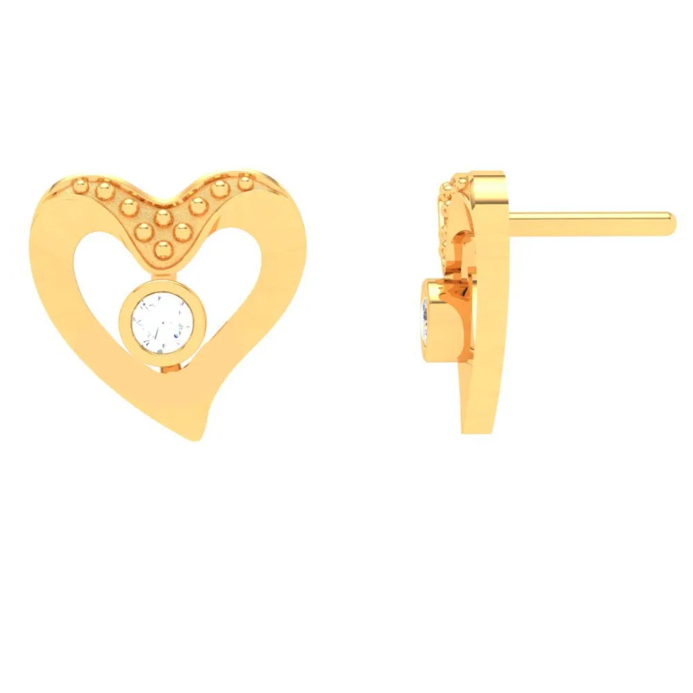 18k Heart Shaped Diamond Earrings From The Diamond Collection