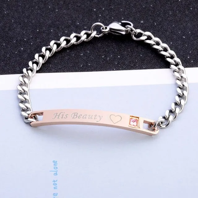 2 Style His Queen Her King Black Rose Gold Color for Men Jewelry