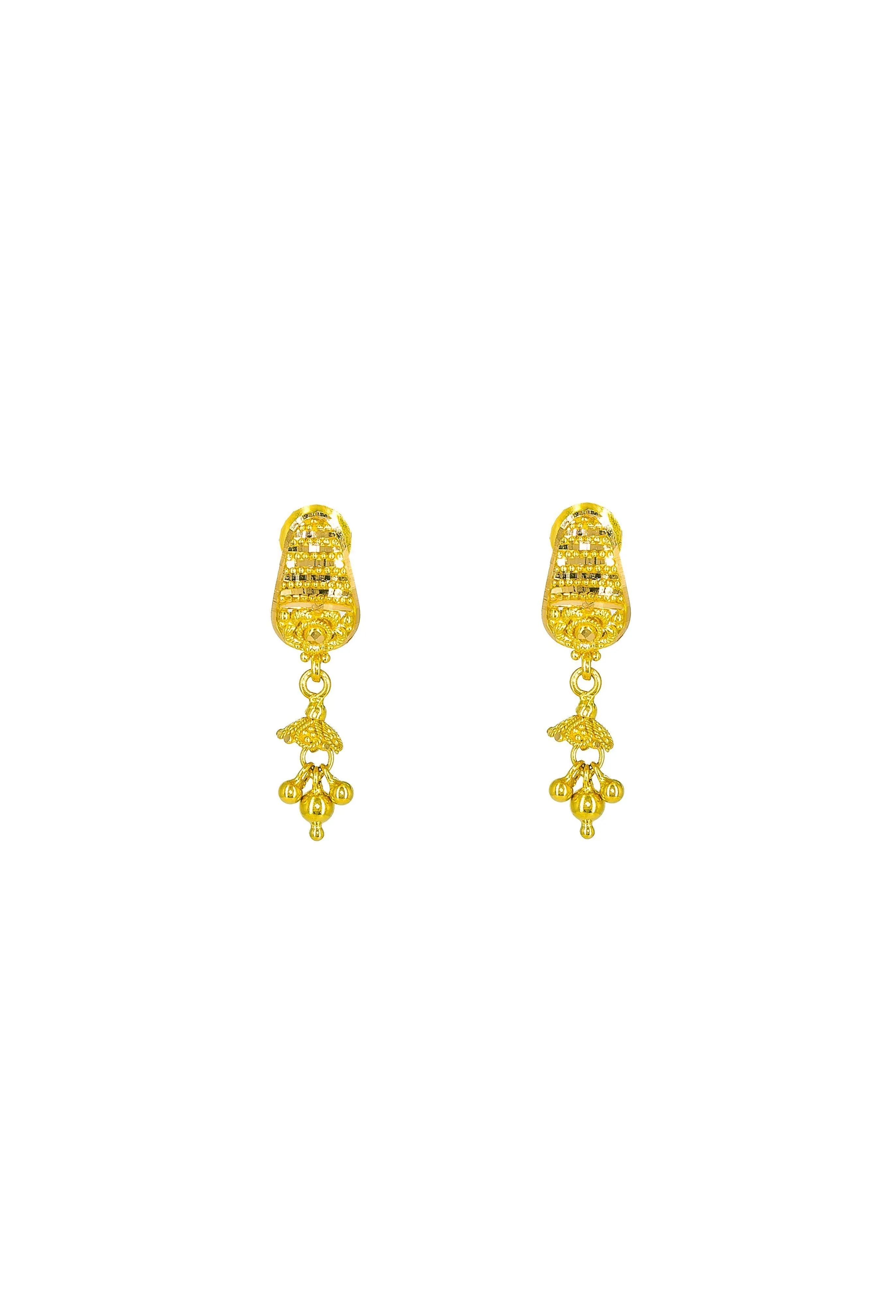 22k Yellow Gold Dotwork Design Statement Necklace & Earrings Set