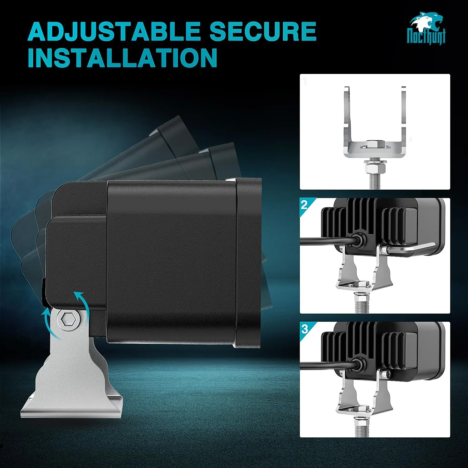 3 Inch 2LED 10W Square Flood Built-in EMC LED Pod Lights (Pair)