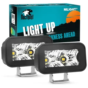 3 Inch 2LED 10W Square Flood Built-in EMC LED Pod Lights (Pair)