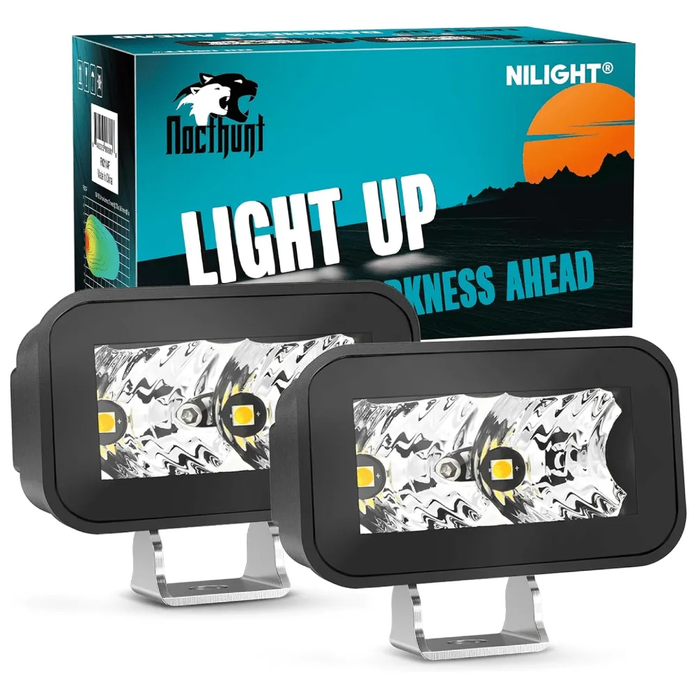 3 Inch 2LED 10W Square Flood Built-in EMC LED Pod Lights (Pair)