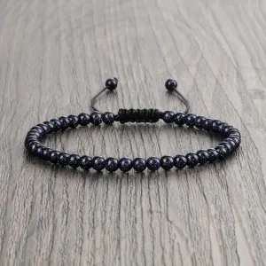 4MM Natural Stone Round Beads Bracelet Women Minimalism Adjustable Leather String Bangles Jewelry Men Healing Yoga Gift