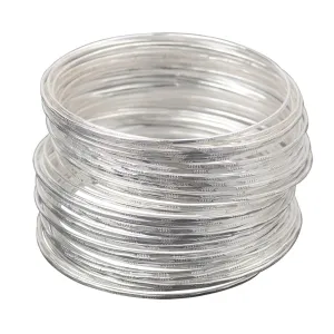 50 Bulk Silver Color Ultrathin Hoop Bangle Bracelet Cuff