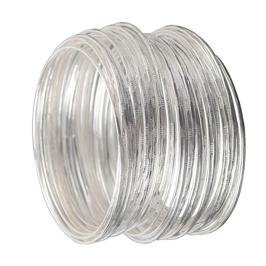 50 Bulk Silver Color Ultrathin Hoop Bangle Bracelet Cuff