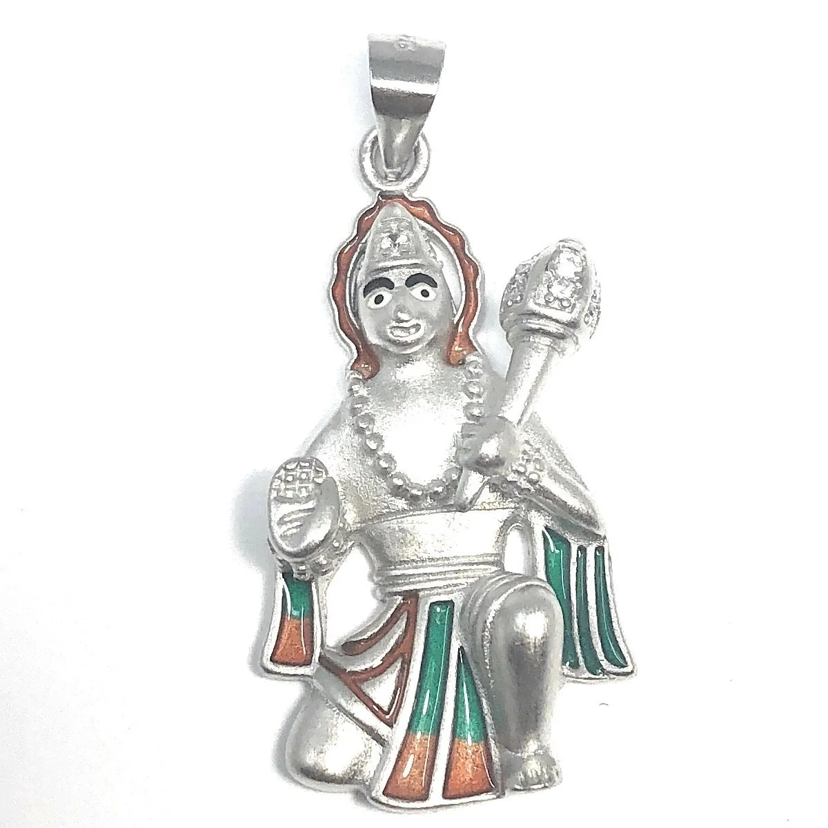 925 Silver Hanuman Matte Pendant (Design 36)
