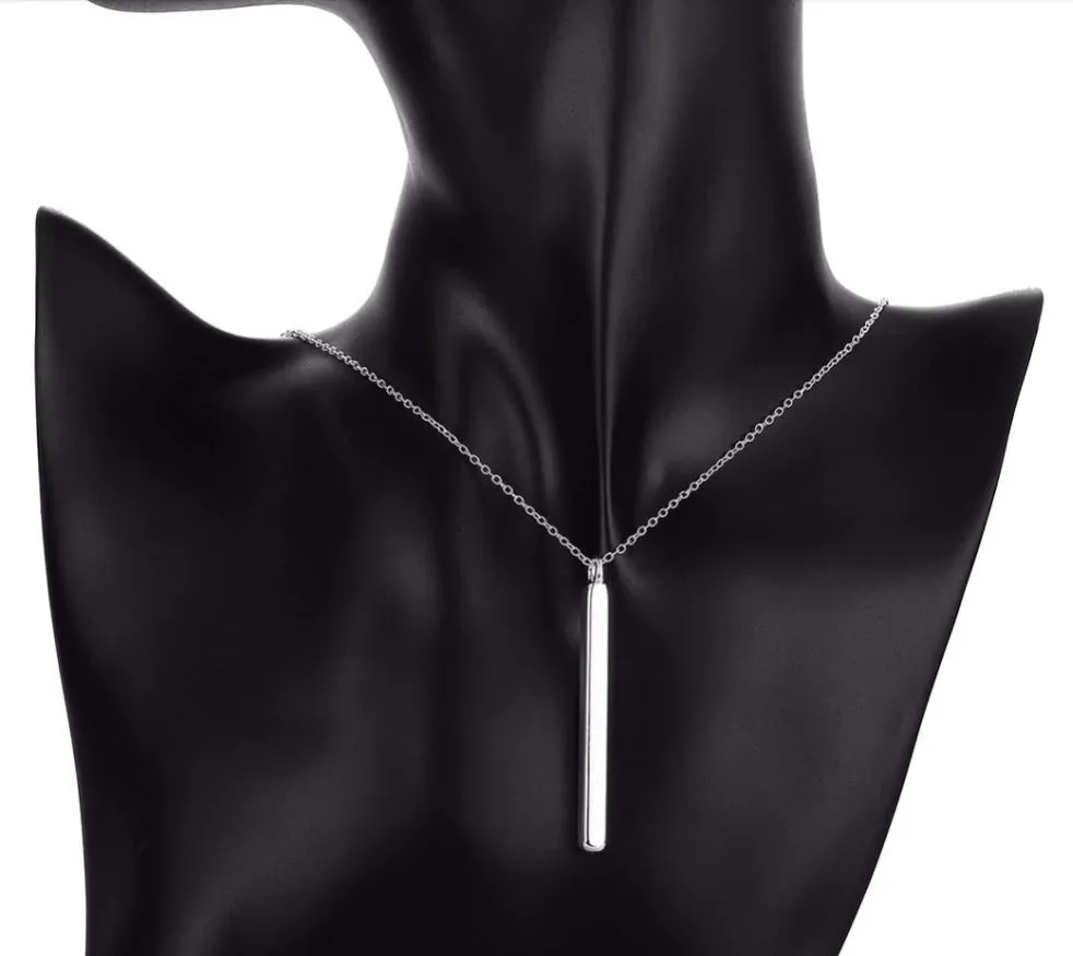 .925 Sterling Silver Bar Pendant with 18" (22mm) Silver Necklace
