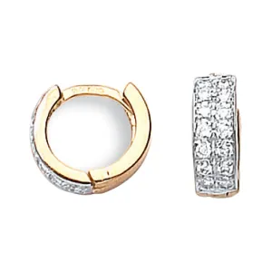 9ct Yellow Gold 12mm CZ Huggie Earrings