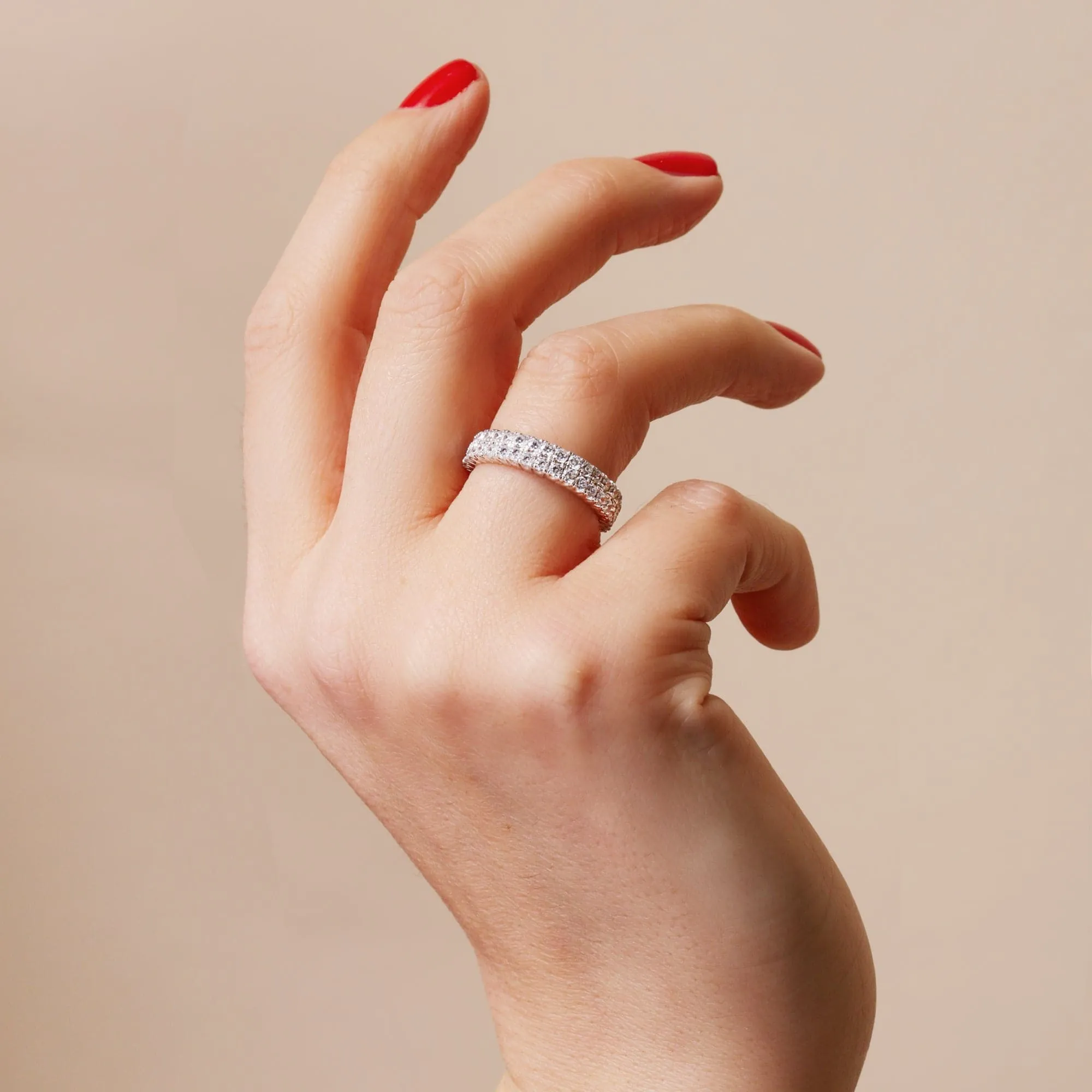 Agnes | 9ct White Gold 1ct tw Lab Grown Diamond Half Eternity Ring