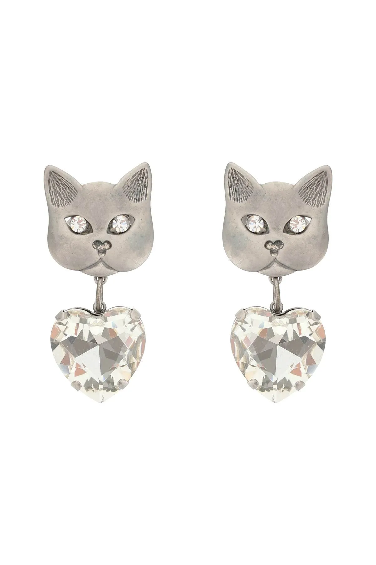 Alessandra Rich Cat Crystal-Embellished Earrings
