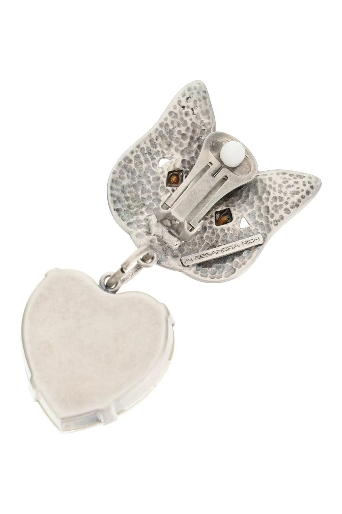 Alessandra Rich Cat Crystal-Embellished Earrings