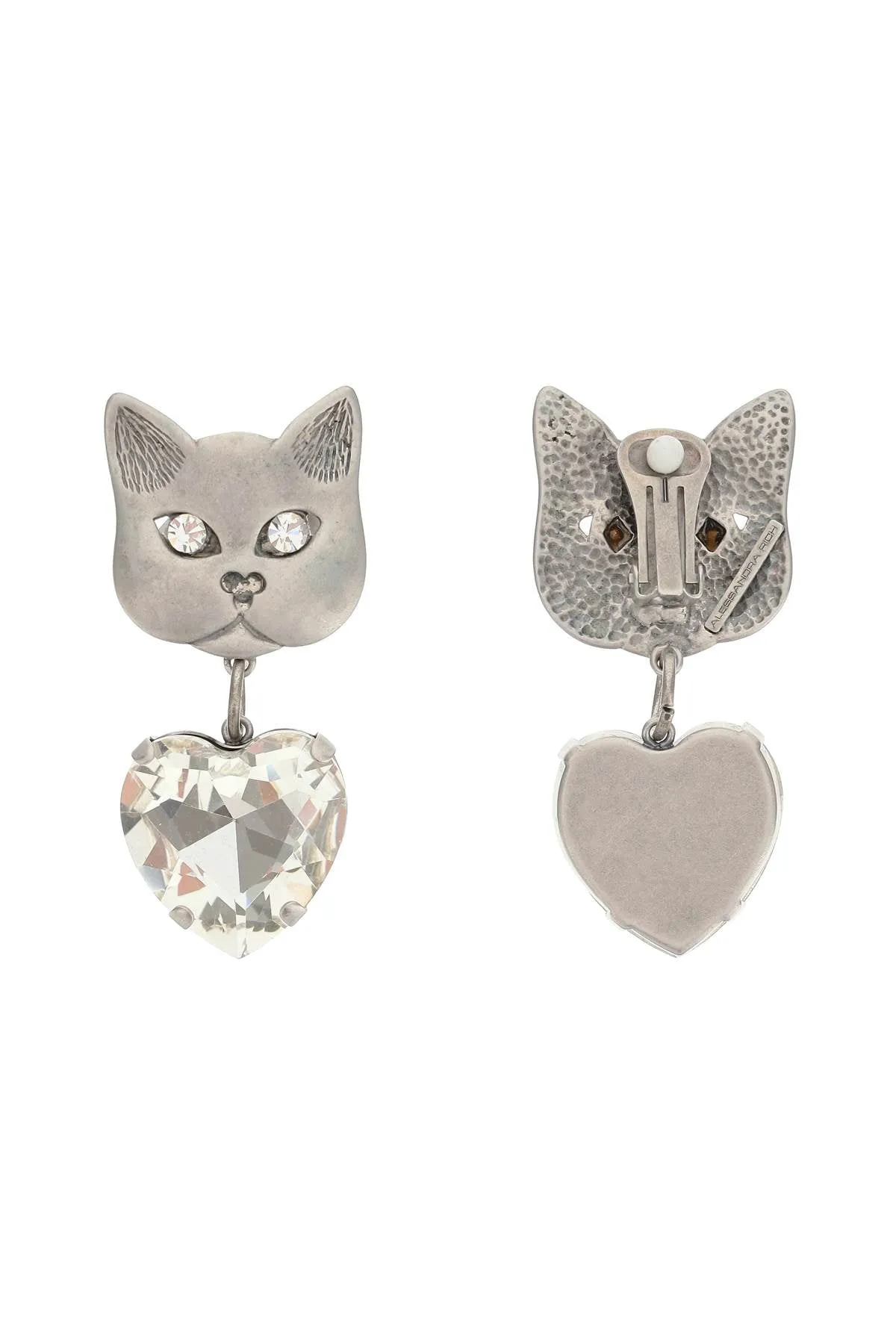 Alessandra Rich Cat Crystal-Embellished Earrings