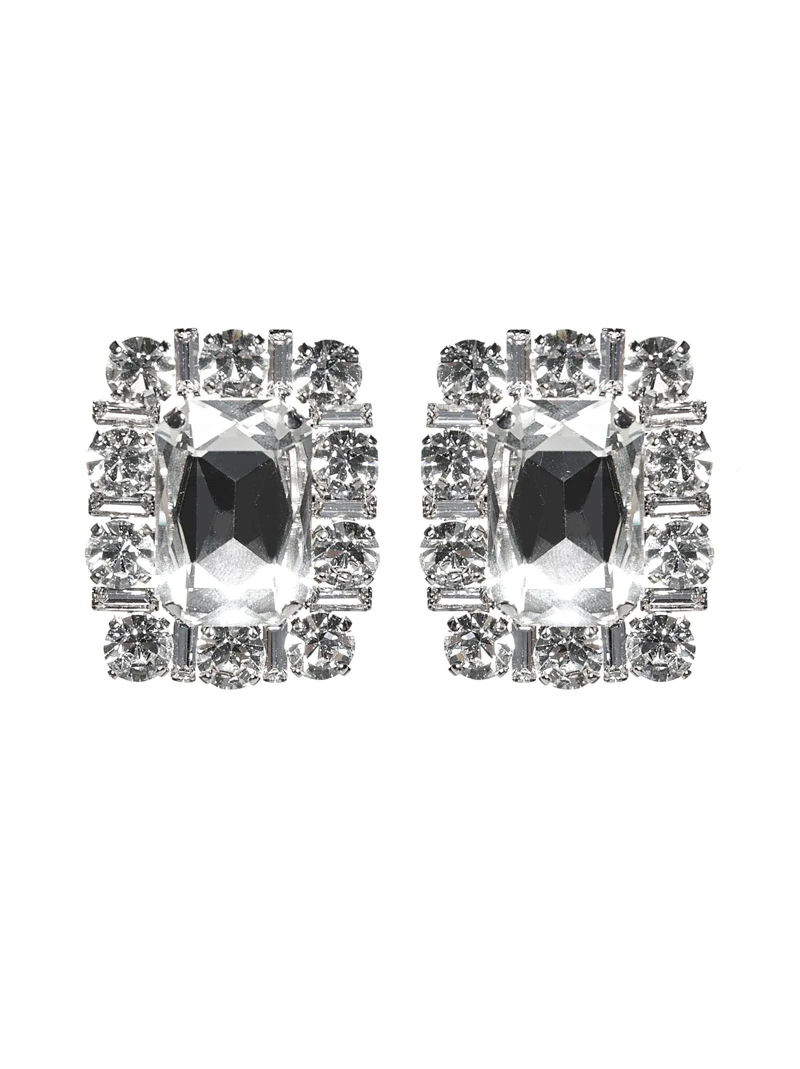 Alessandra Rich Rectangular Crystal Earrings