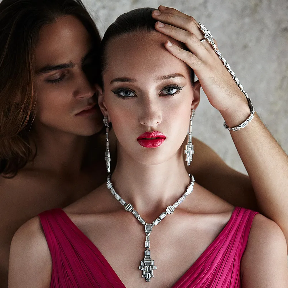 Baguette Crystal Art Deco Necklace