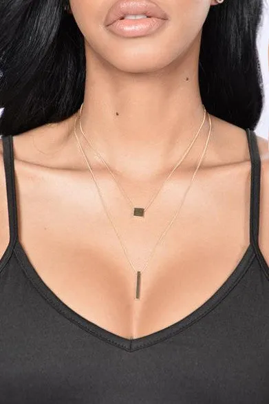 Be There or be Square Necklace - Gold