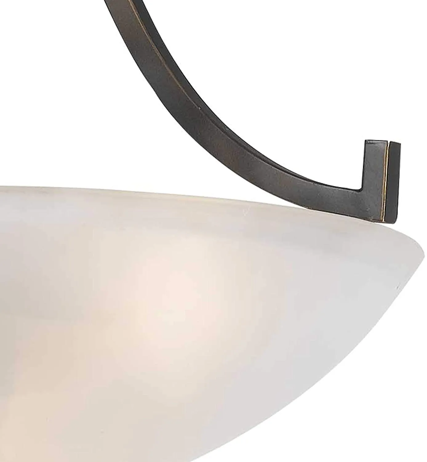 Benzara 3 Bulb Pendant Fixture with Metal Frame and Smoked Glass Shade, Bronze
