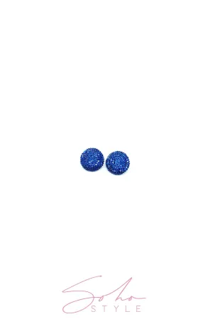 Big circle crystal cluster earring