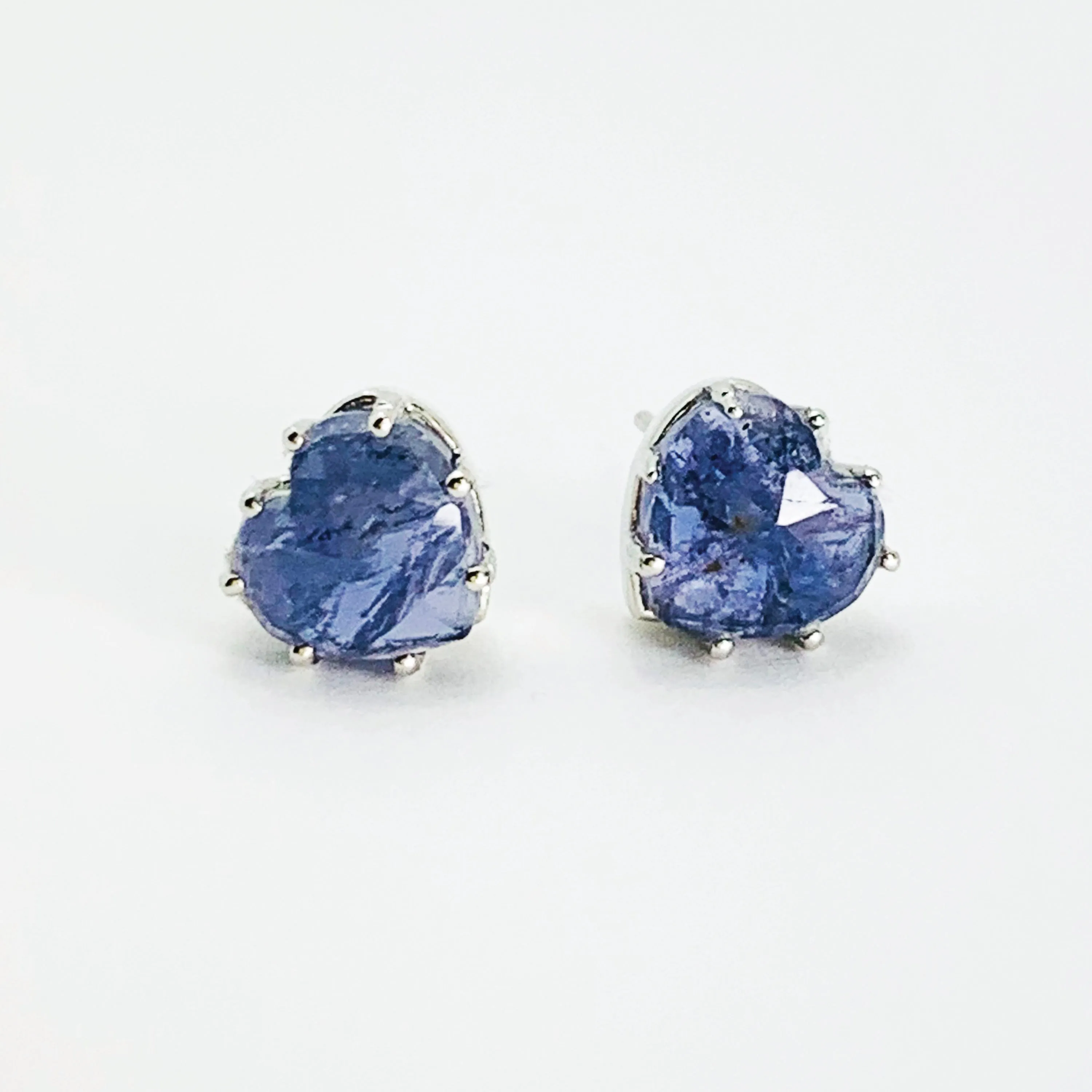 Blue Iolet Heart Studs