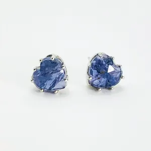 Blue Iolet Heart Studs