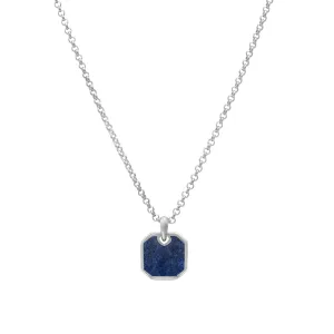 Blue Lapis Square Pendant (Silver)