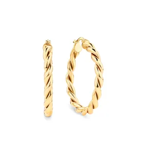 Braid Hoop Earrings in 9ct Yellow Gold