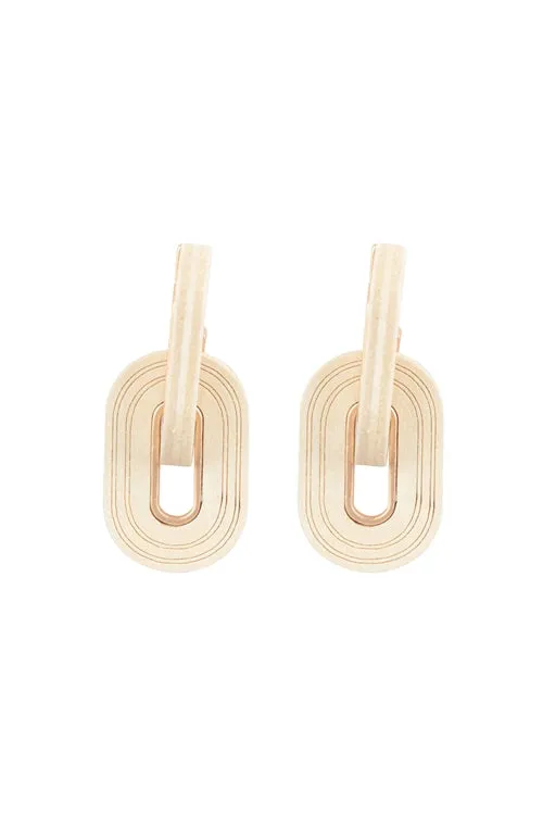Bring on Style Cream Oval Hoop Earrings *Online & In Store*