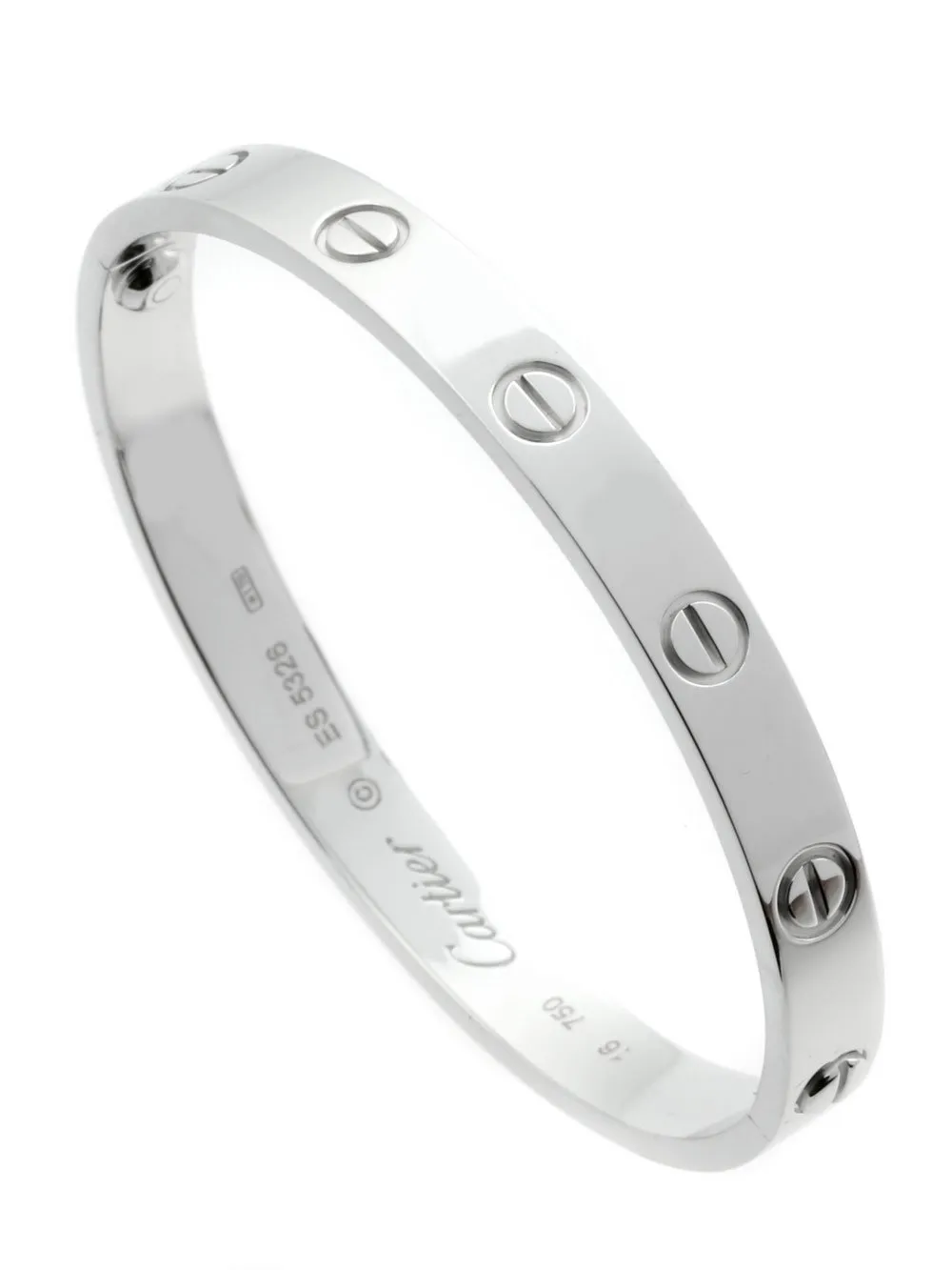 Cartier Love Bracelet in 18k White Gold Sz 16
