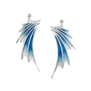 Cascade Enamel Dress Drop Earrings in Sterling Silver