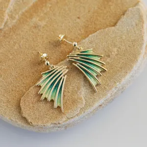 Cascade Enamel Drop Earrings in 18ct Yellow Gold