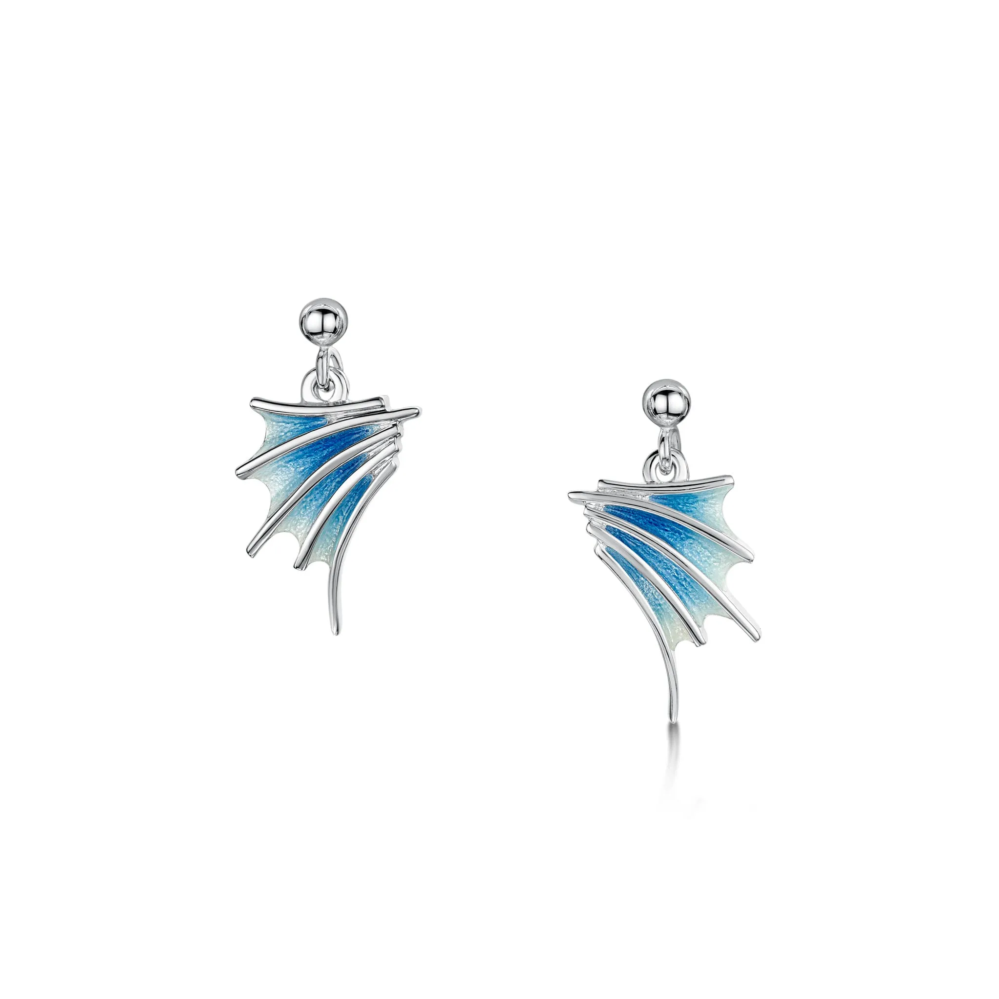 Cascade Small Enamel Drop Earrings in Sterling Silver