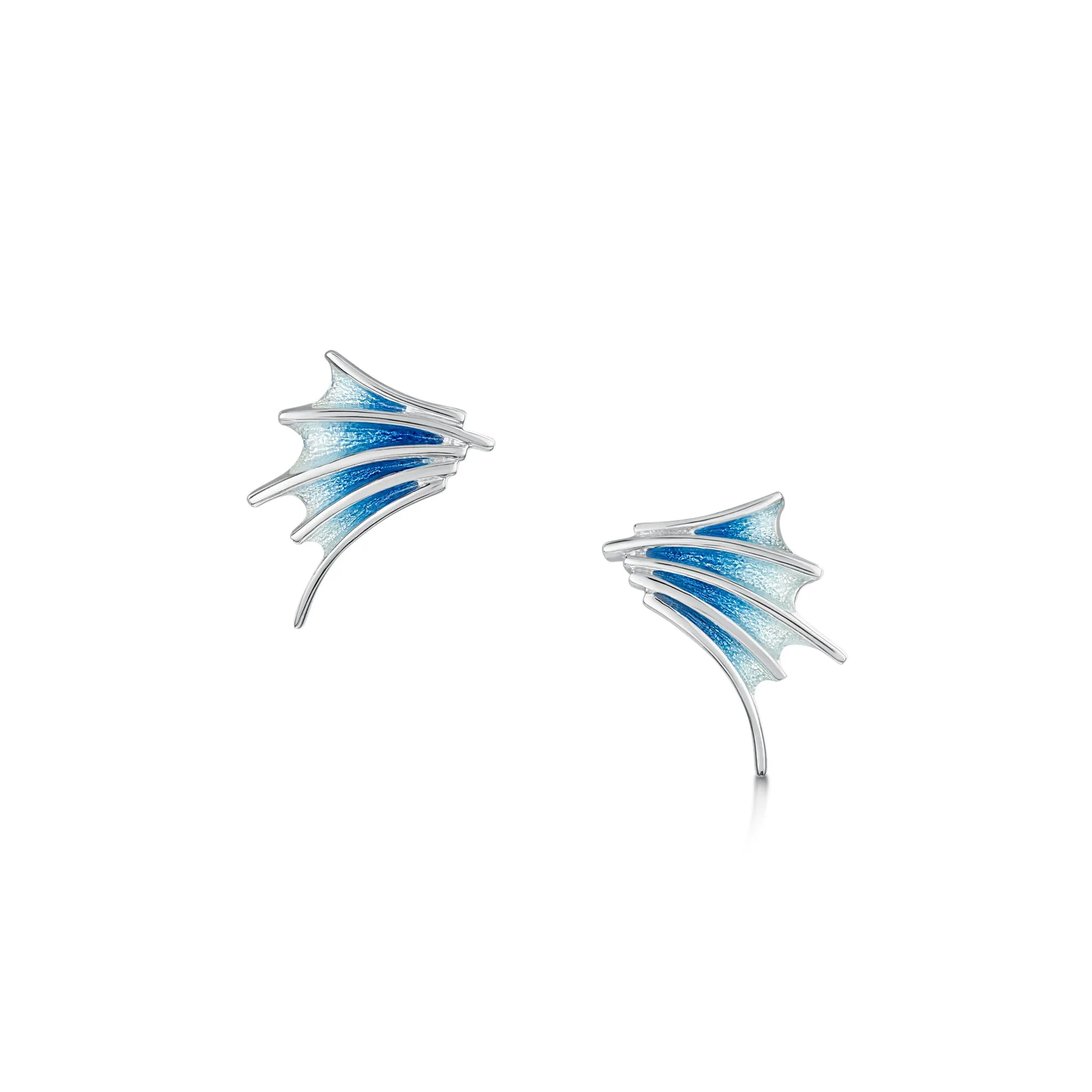 Cascade Small Enamel Stud Earrings in Sterling Silver