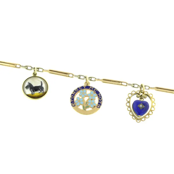 Charm Bracelet w Antique & Vintage Charms