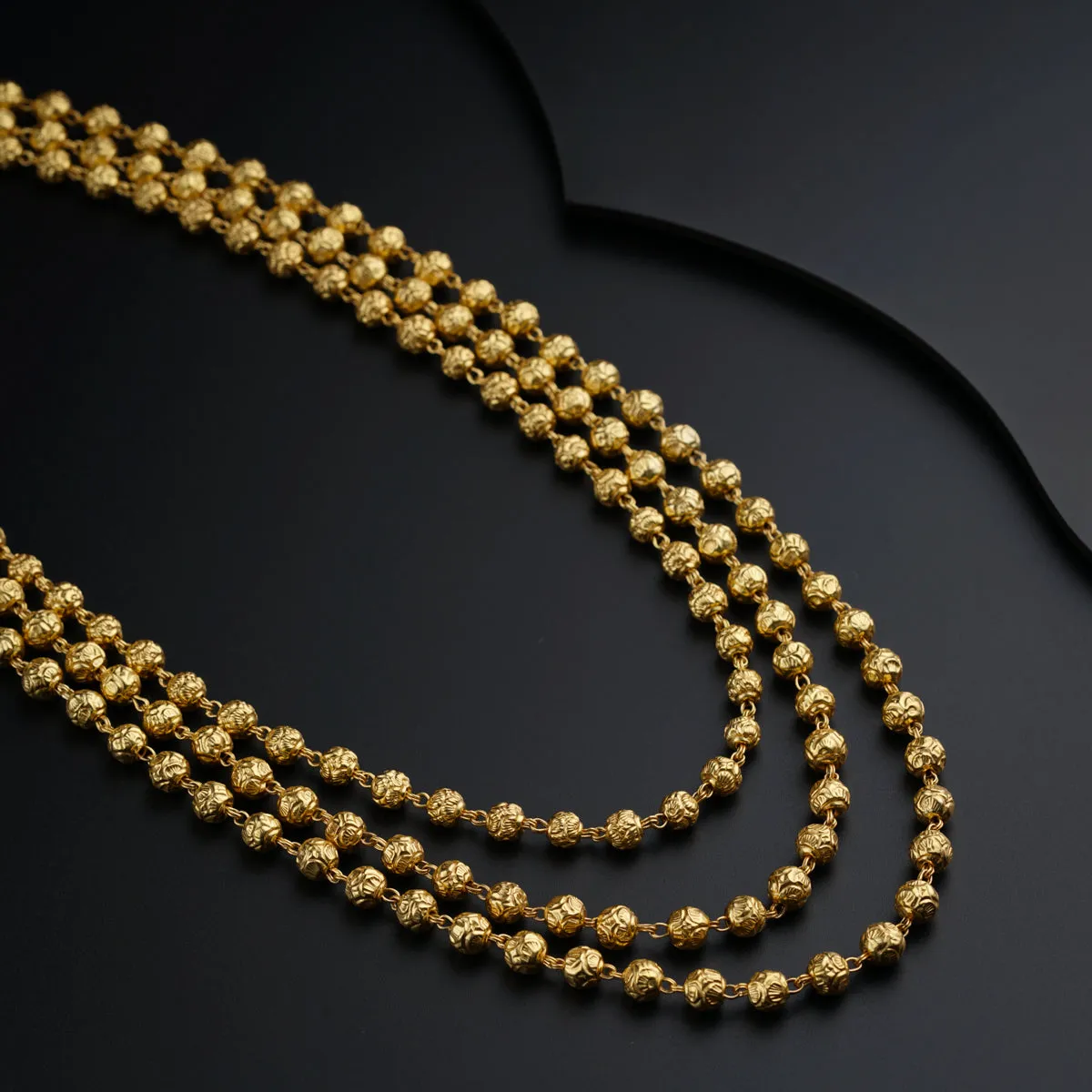 Classic Silver Mohan Maal: 3 Layered, Gold Plated