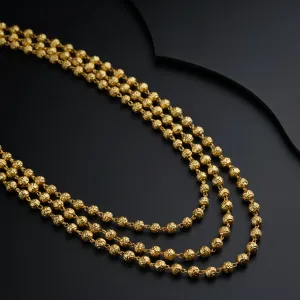 Classic Silver Mohan Maal: 3 Layered, Gold Plated