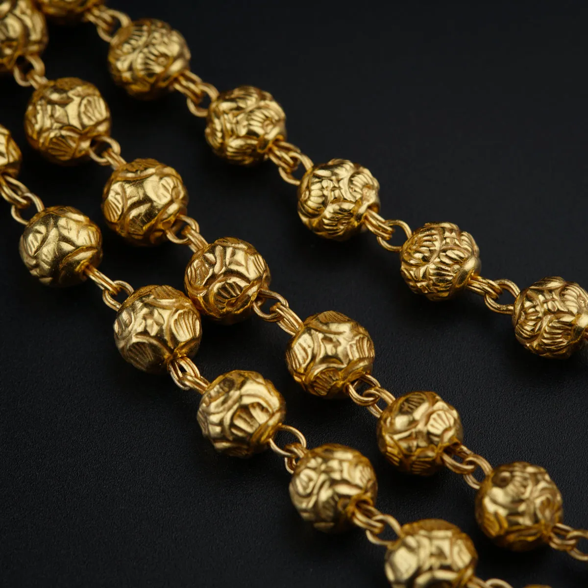 Classic Silver Mohan Maal: 3 Layered, Gold Plated