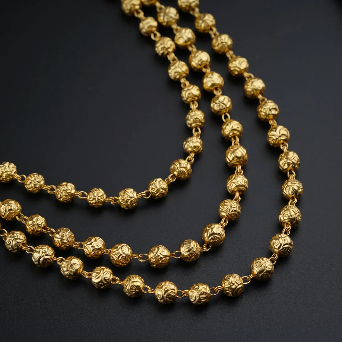 Classic Silver Mohan Maal: 3 Layered, Gold Plated