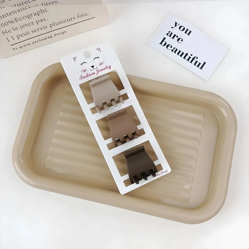 Coffee Color Three-piece Hairpin Set