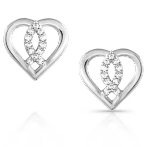 Connected In Faith Crystal Post Earrings-FFER5536