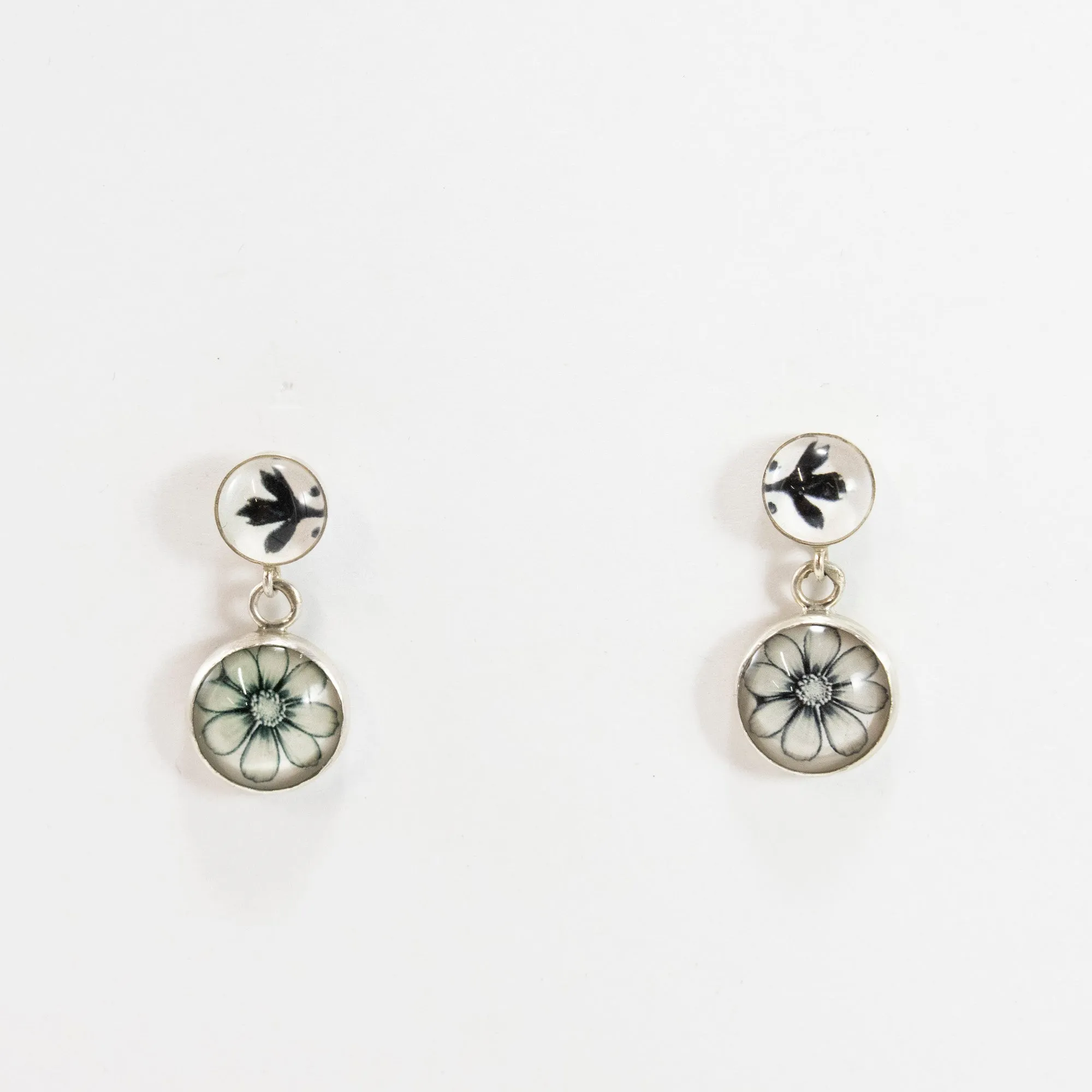 Cosmos & Leaves Photography Stud Earrings