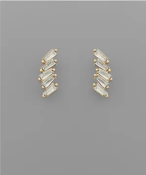 Crystal Link Bar Earrings