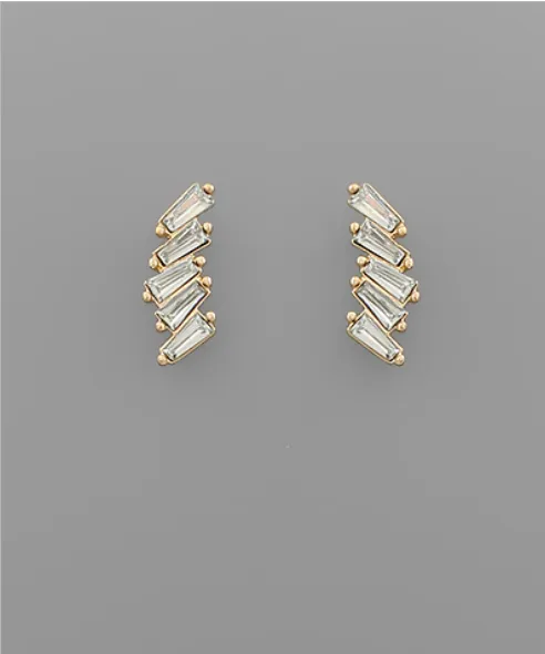 Crystal Link Bar Earrings