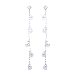 Crystal Teardrop Long Earrings
