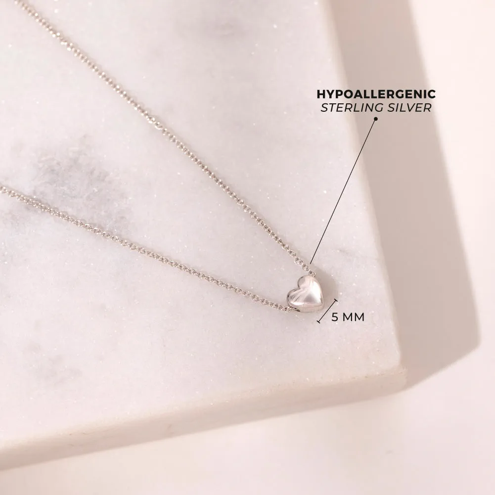 Dainty Heart 16" Women's Necklace - Sterling Silver