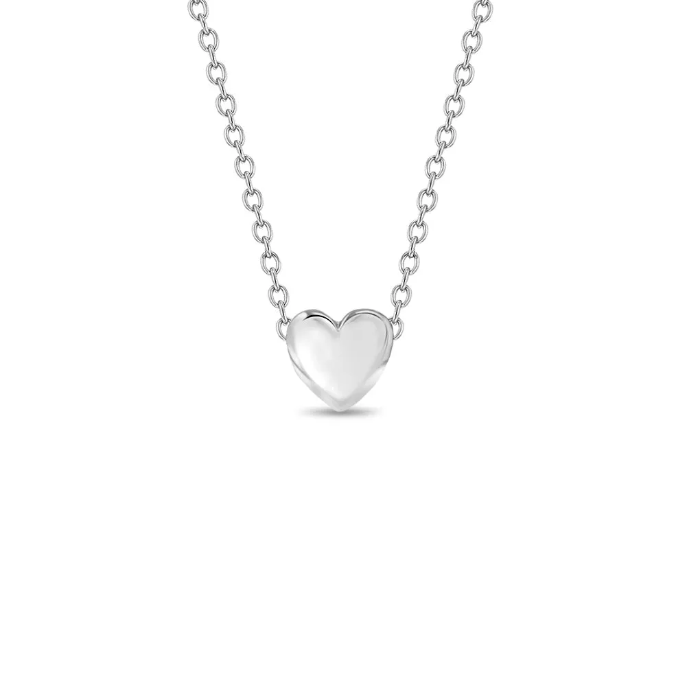 Dainty Heart 16" Women's Necklace - Sterling Silver