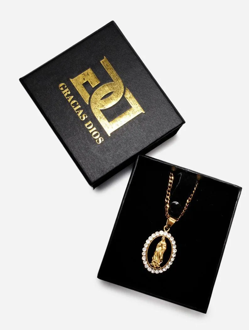 Diamond Gold Virgin Mary Pendant
