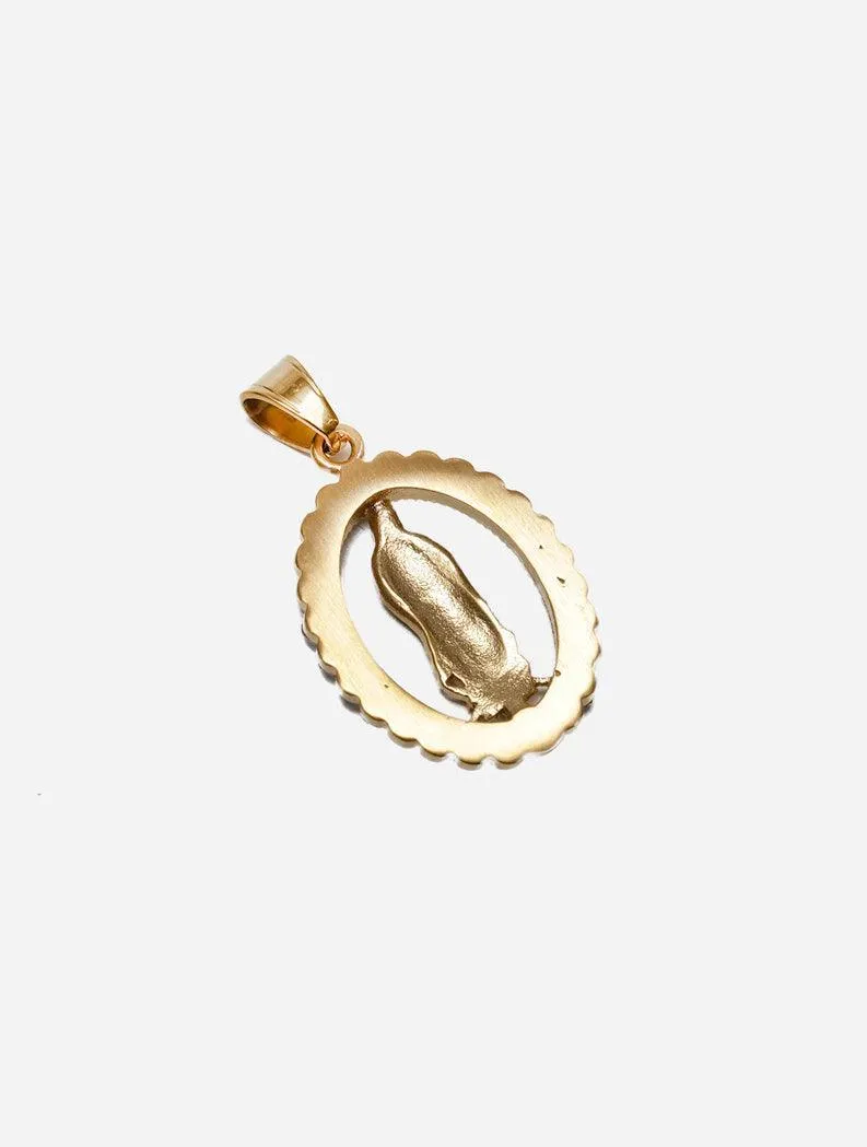 Diamond Gold Virgin Mary Pendant
