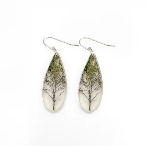 Drip Green Tree Earring