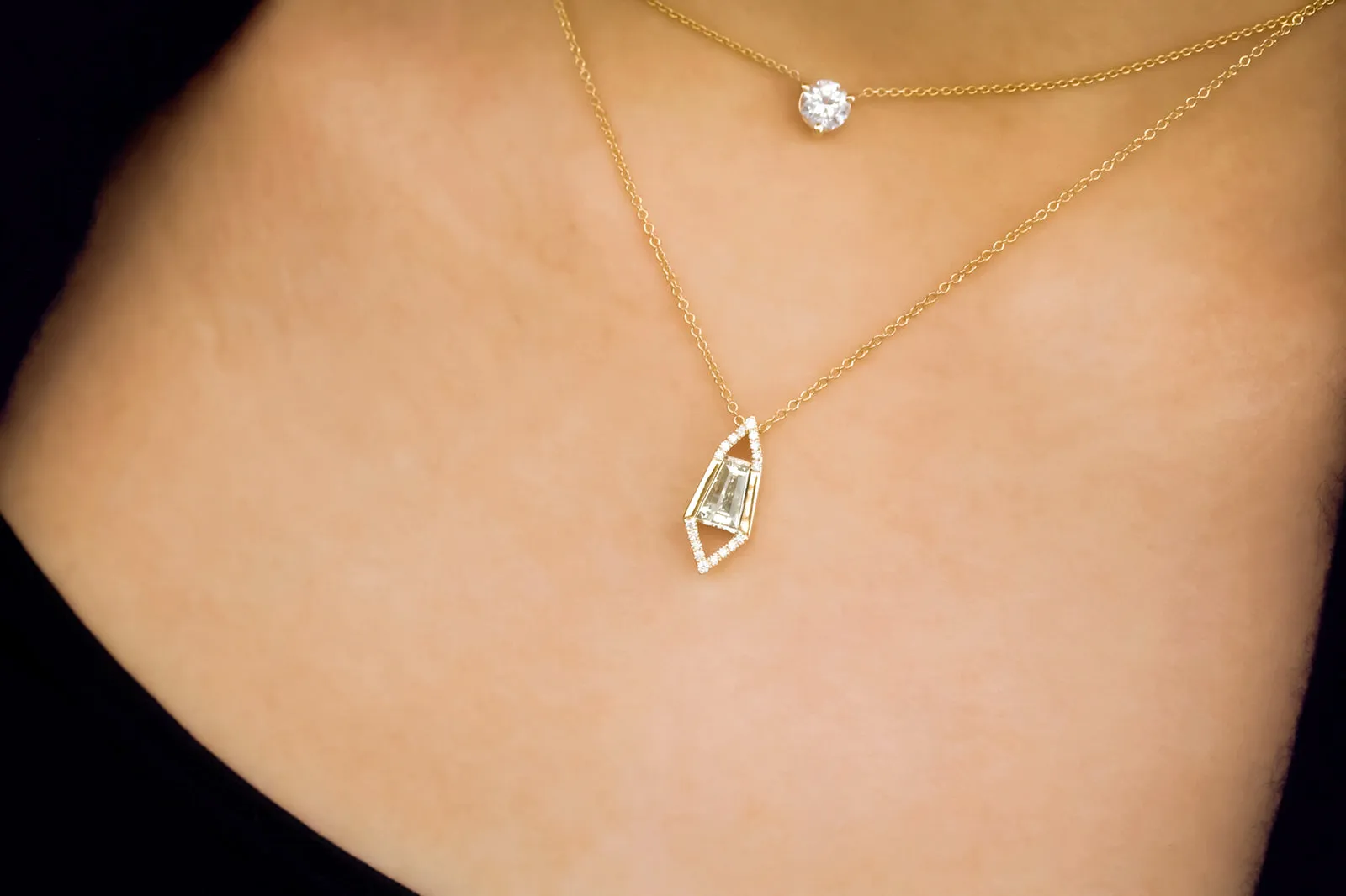 Elongated Hexagon Necklace