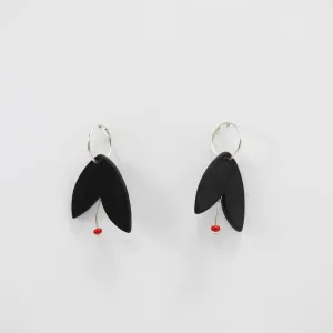 Endless Loop Red Tulip Earrings